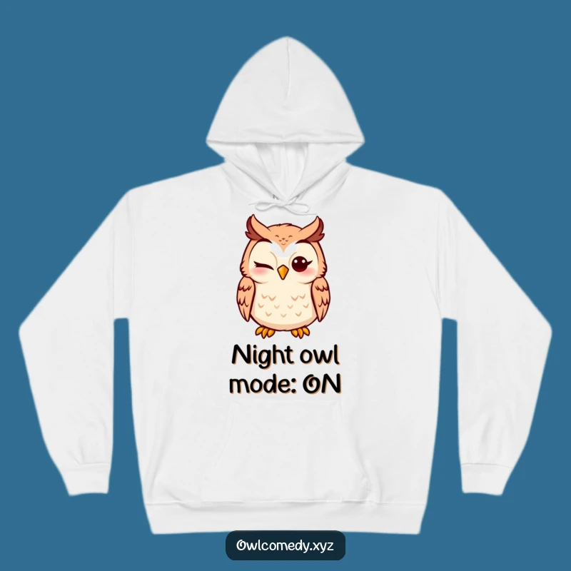 Cozy Funny Winking Owl Hoodie - Silly Expression Owl Sweatshirt Gift