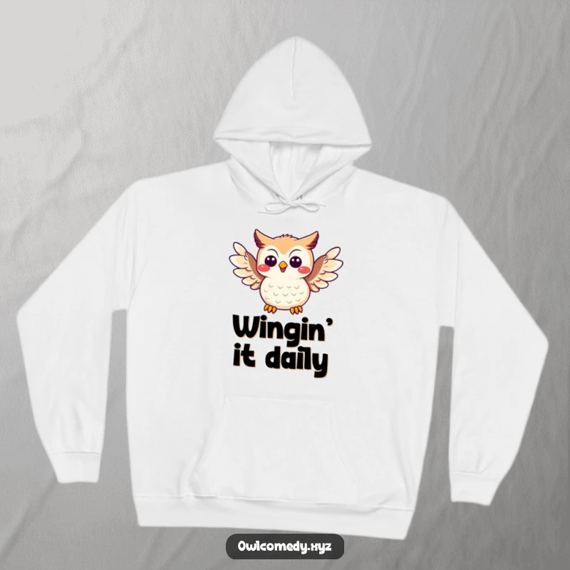 Funny Joke Owl Hoodie: A cheerful owl spreading its wings, offering warmth and humorous storytelling.