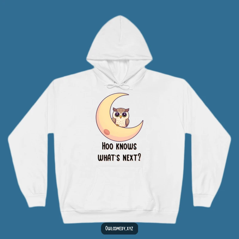 Cozy Funny Curious Owl Moon Hoodie: Stay Warm with Peek-a-Boo Bird Art