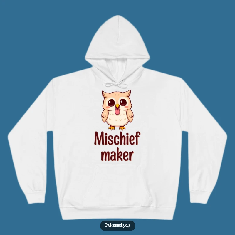 Cozy Funny Kawaii Owl Tongue Out Hoodie - Warm Comfort & Hilarious Gift