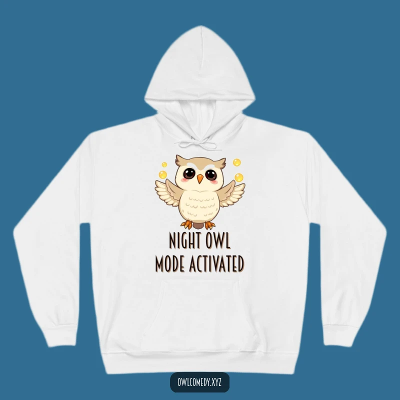 Funny Owl Hoodie: Cozy Jubilant Juggler of Glowing Orbs, Great Gift