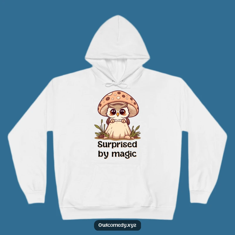 Funny Kawaii Mushroom Owl Hoodie - Cozy Curious Woodland Sweatshirt