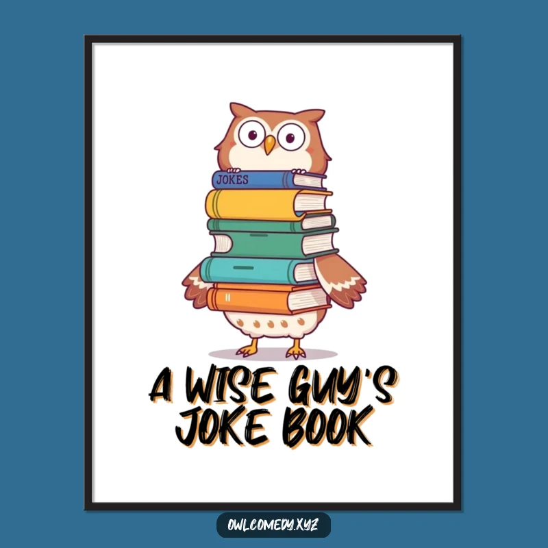 Free Printable Wall Art: Joke Book Owl - Funny Downloadable Decor!