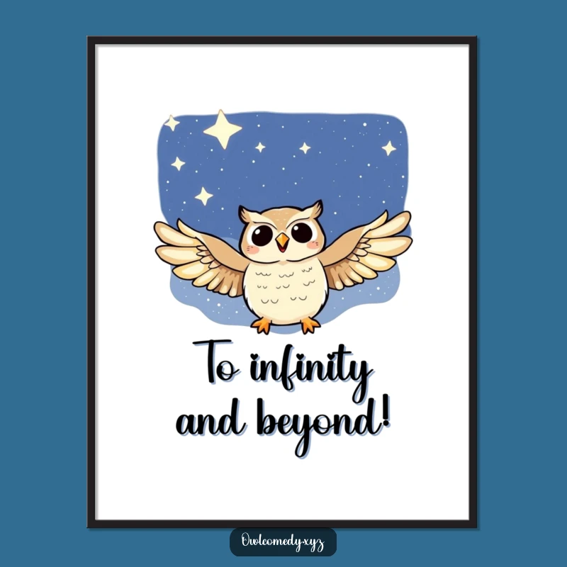 Free Printable Wall Art: Soaring Owl in Starry Night for Dreamy Decor