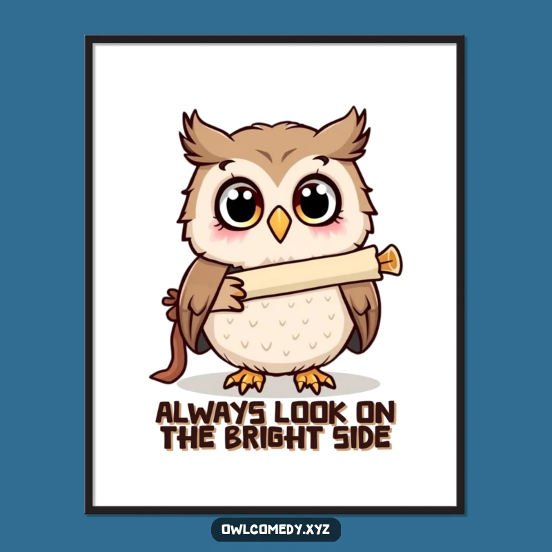 Free Printable Wall Art: Surprised Owl Telescope - Funny Downloadable Decor!
