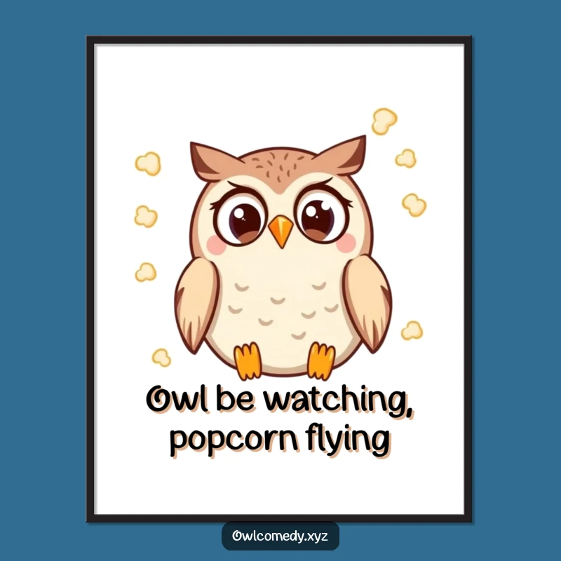 Funny Free Printable Wall Art: Popcorn Owl, Whimsical DIY Decor!