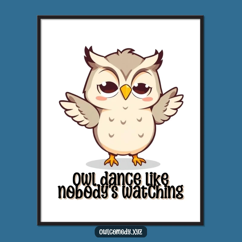 Funny Free Printable Wall Art: Dancing Owl, Goofy DIY Decor!