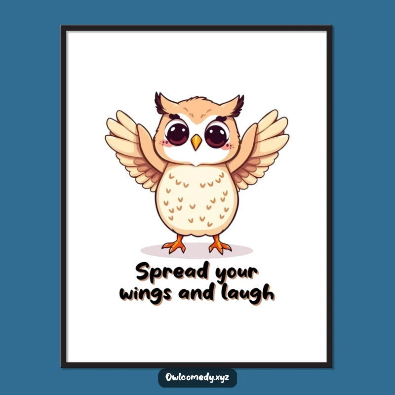 Free Printable Wall Art: Playful Dancing Owl Funny Downloadable Decor