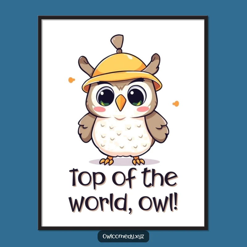 Free Printable Wall Art: Propeller Hat Owl, Surprised & Delighted Downloadable Decor!