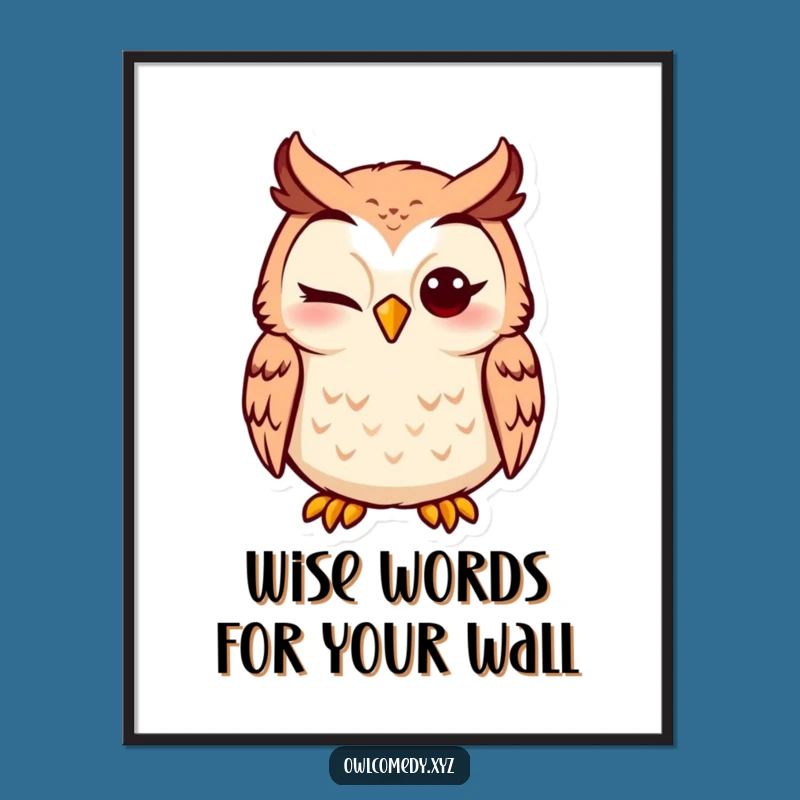 Free Printable Funny Owl Wall Art - Winking Owl Downloadable Decor