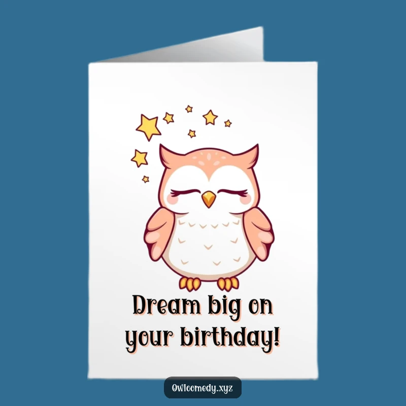 Free Printable Dreaming Owl Birthday Card - Magical Downloadable for Sweet Dreams