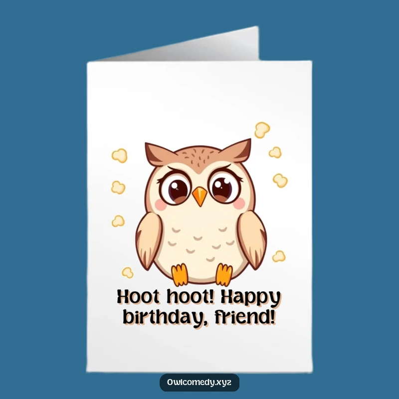 Free Printable Birthday Card: Popcorn Owl, Hilarious Fun for DIY Gifts!