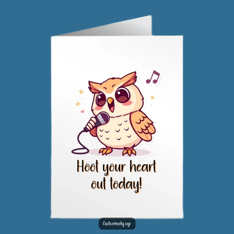 Free Printable Birthday Card: Singing Owl Star, Rock Your Birthday with Downloadable Humor