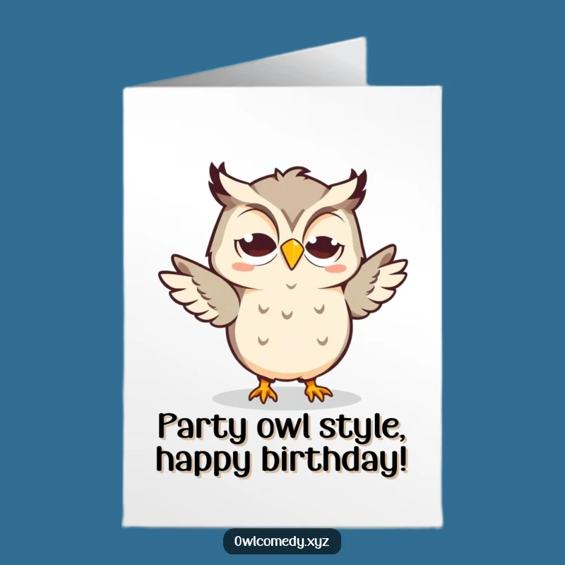 Free Printable Birthday Card: Dancing Owl, Goofy Fun DIY Gift!