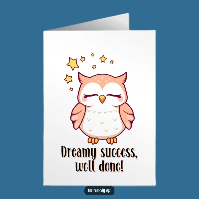 Free Printable Dreaming Owl Congrats Card - Peaceful Downloadable for Blessed Success