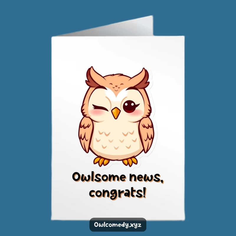 Free Printable Owl Congratulations Card - Winking Owl Downloadable Greeting