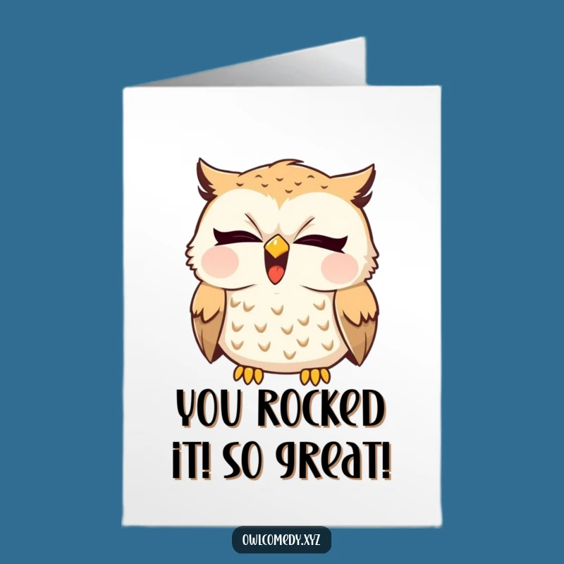 Free Printable Sleepy Owl Congratulations Card: Funny Yawn, Giggle Downloadable