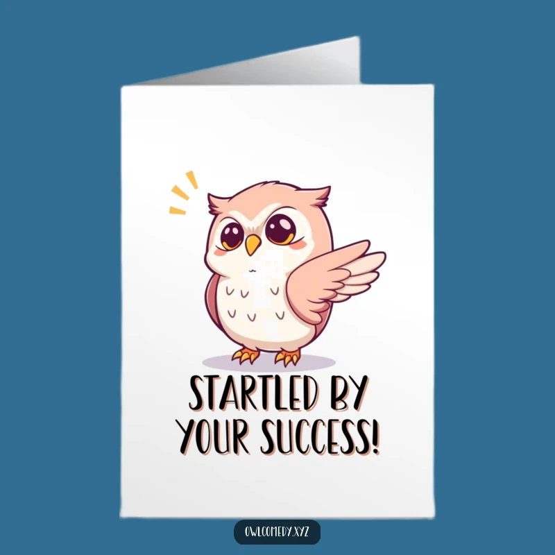 Free Printable Startled Owl Congrats Card - Hilarious Downloadable for Unexpected Wins