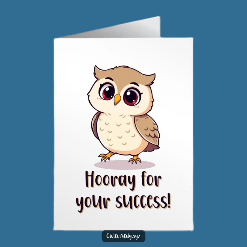Free Printable Congrats Card: Playful Owl, Funny Downloadable Gift, Celebrate Joy