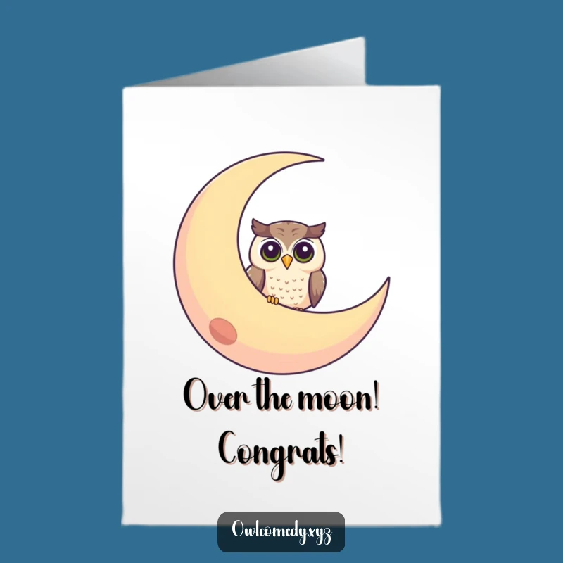 Free Printable Congrats Card: Owl Moon for Celebrating Lunar Achievements