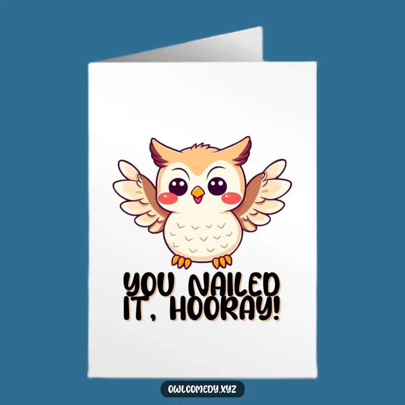 Free Printable Joke Owl Congrats Card: Funny Laughing Owl Downloadable Greeting