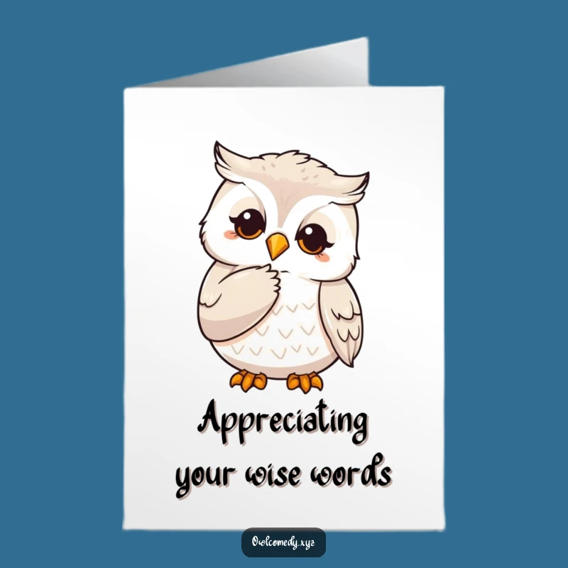 Free Printable Thank You Card: Thinking Owl, Downloadable Thanks for Deep Appreciation