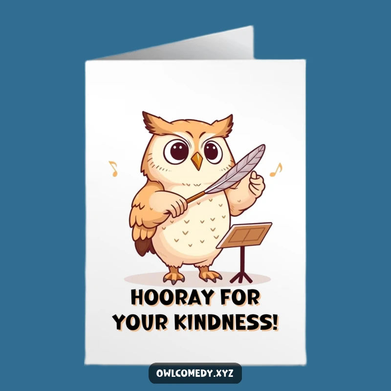 Charming Free Printable Thank You Card: Owl Conductor Feather Baton Downloadable