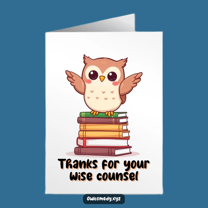 Free Printable Owl Thank You Card: Funny Book Balance Gratitude Downloadable