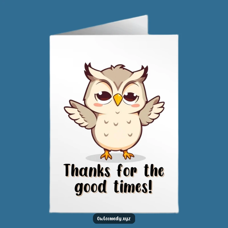 Free Printable Thank You Card: Dancing Owl, Funny Thanks DIY!