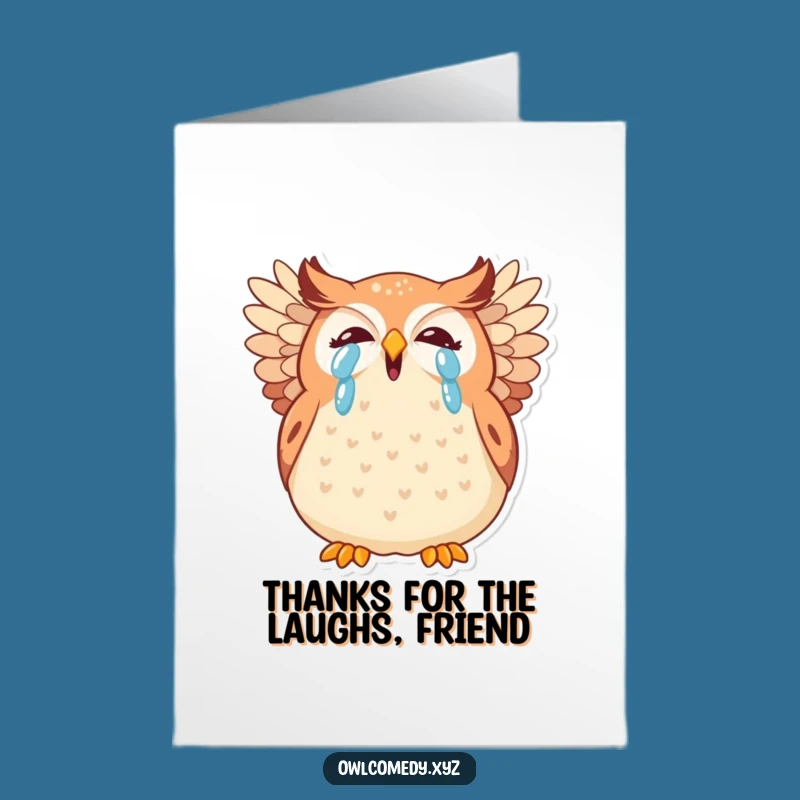 Free Printable Thank You Card: Giggling Kawaii Owl, Heartfelt Downloadable Note for Gratitude!