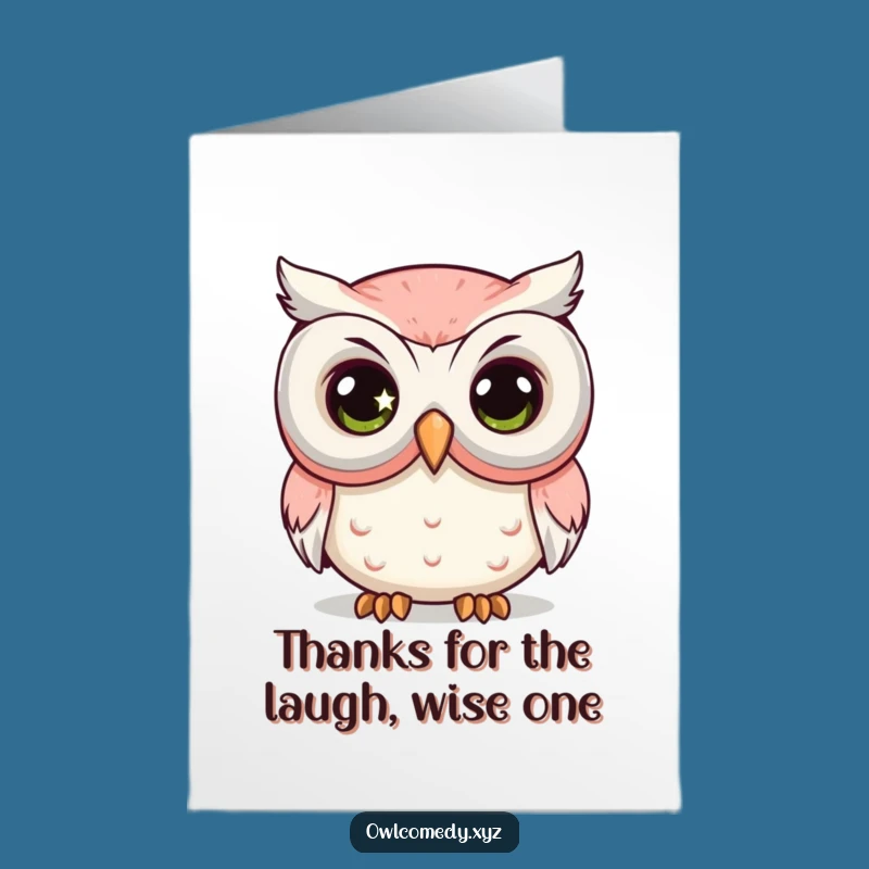 Free Printable Thanks: Owl Mask Peek Appreciation Card Downloadable