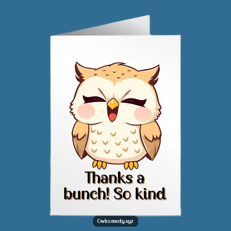 Free Printable Sleepy Owl Thank You Card: Funny Yawn, Giggle Gratitude