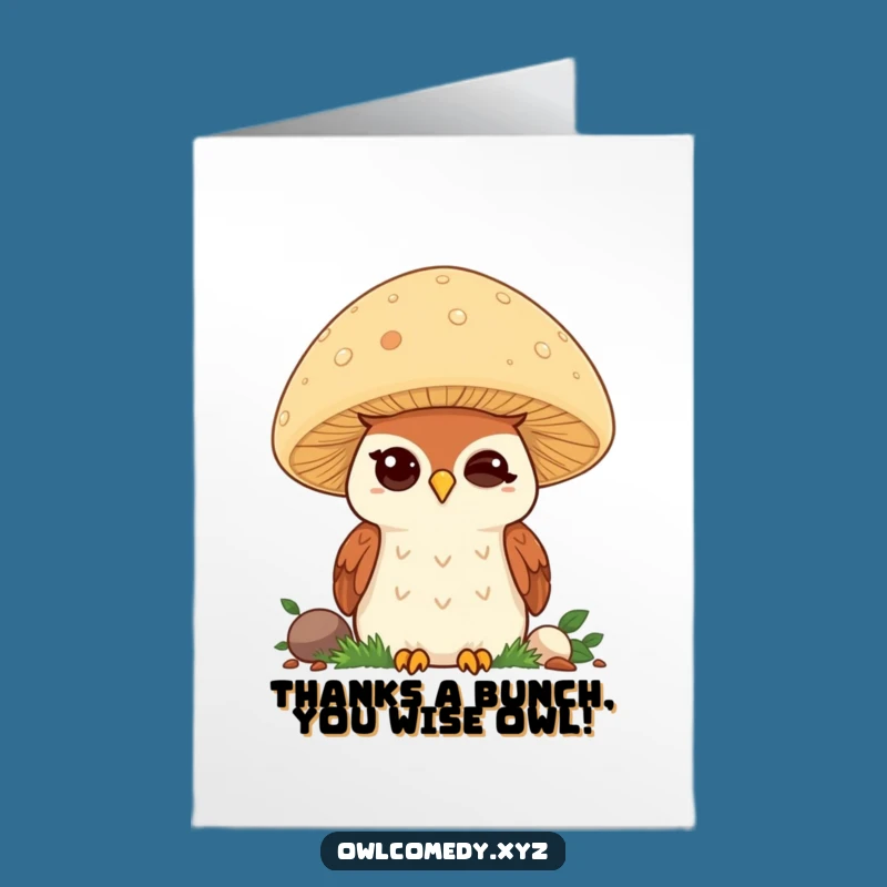 Free Printable Kawaii Owl Thank You Card: Winking Gratitude Downloadable Gift