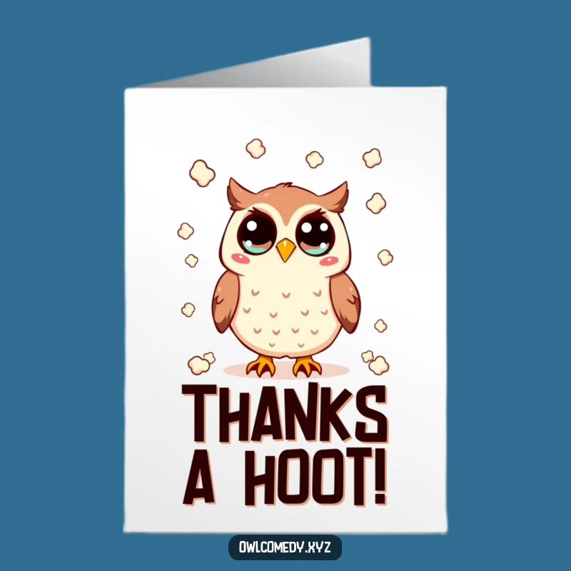 Free Printable Thank You Card: Owl with Popcorn - Fun DIY Appreciation Gift