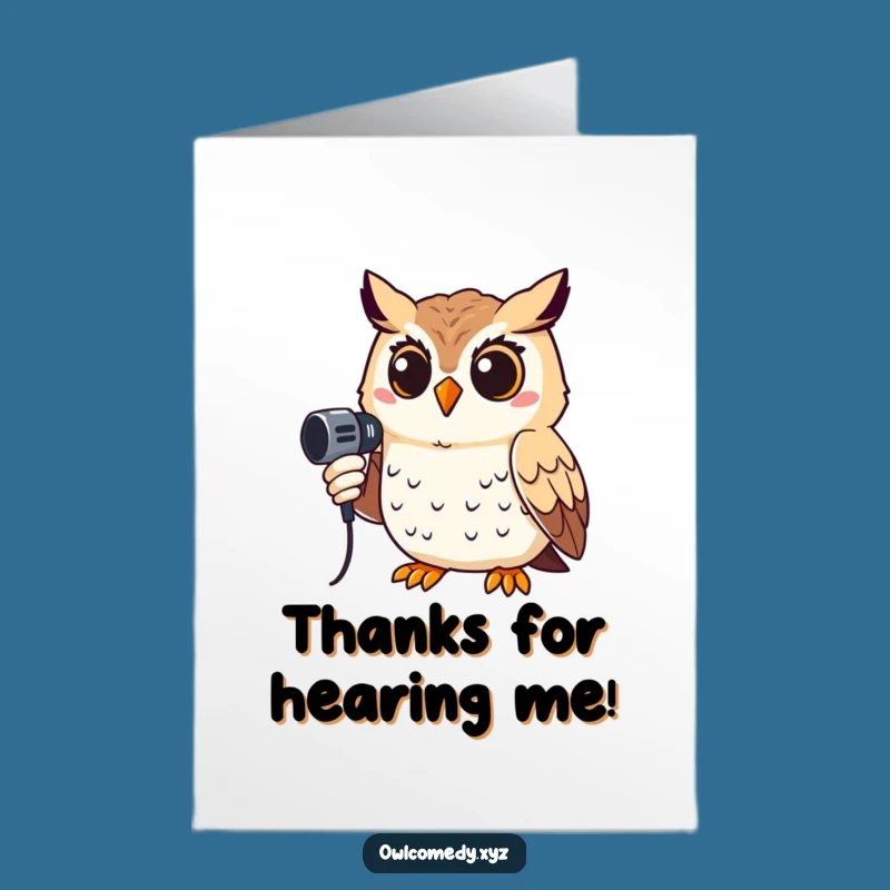 Free Printable Thank You Card: Singing Owl, Funny Downloadable Appreciation