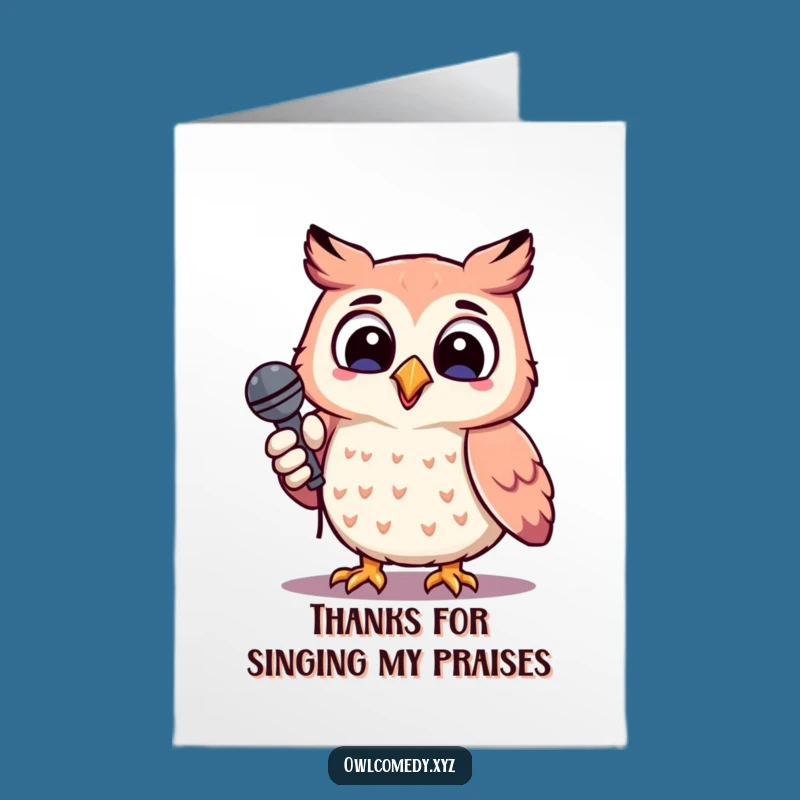 Free Printable Thank You Card: Performer Owl - Appreciate with Applause