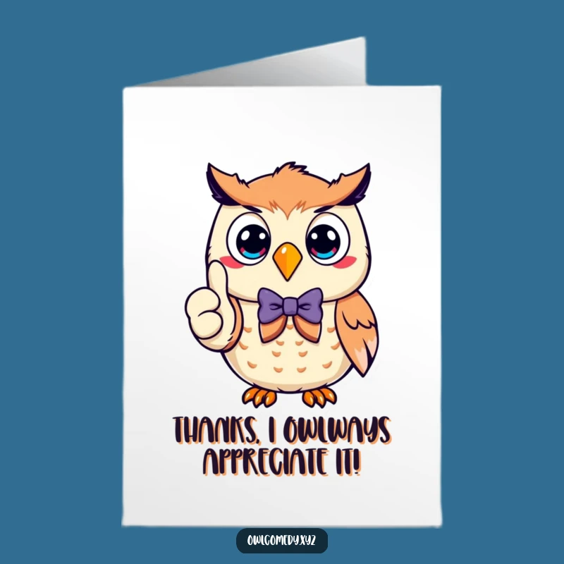 Free Printable Dapper Owl Thank You Card: Funny Downloadable Gift of Appreciation