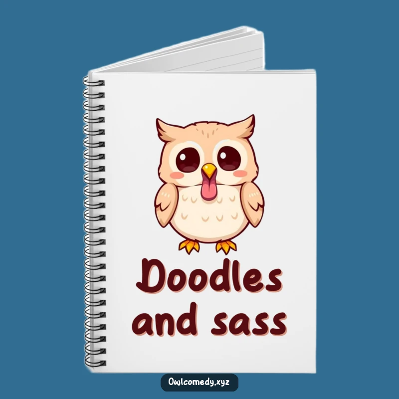 Funny Kawaii Owl Tongue Out Notebook - Perfect Funny Gift for Playful Minds