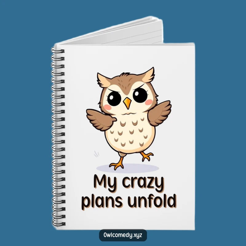 Funny Kawaii Owl Jigging Notebook: Journal Cartoon Bird Pages Perfect Gift for Students