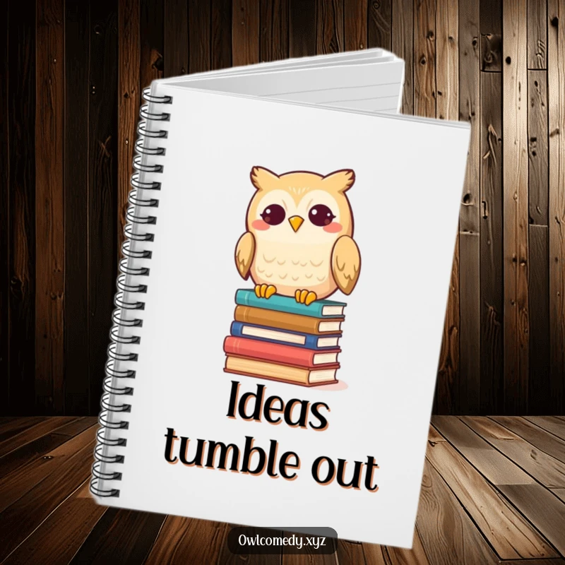 Funny Kawaii Owl Notebook, a happy owl tipping books, a humorous and practical journal for students.