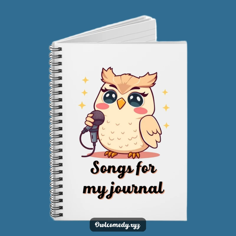Funny Kawaii Owl Singing Notebook - Humorous Journal for Songwriters