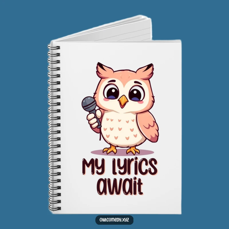 Funny Kawaii Karaoke Owl Notebook - Songwriter's Journal