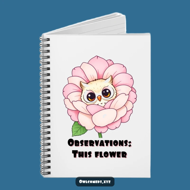 Funny Owl Flower Notebook: Jot Down Ideas with Natural Curiosity