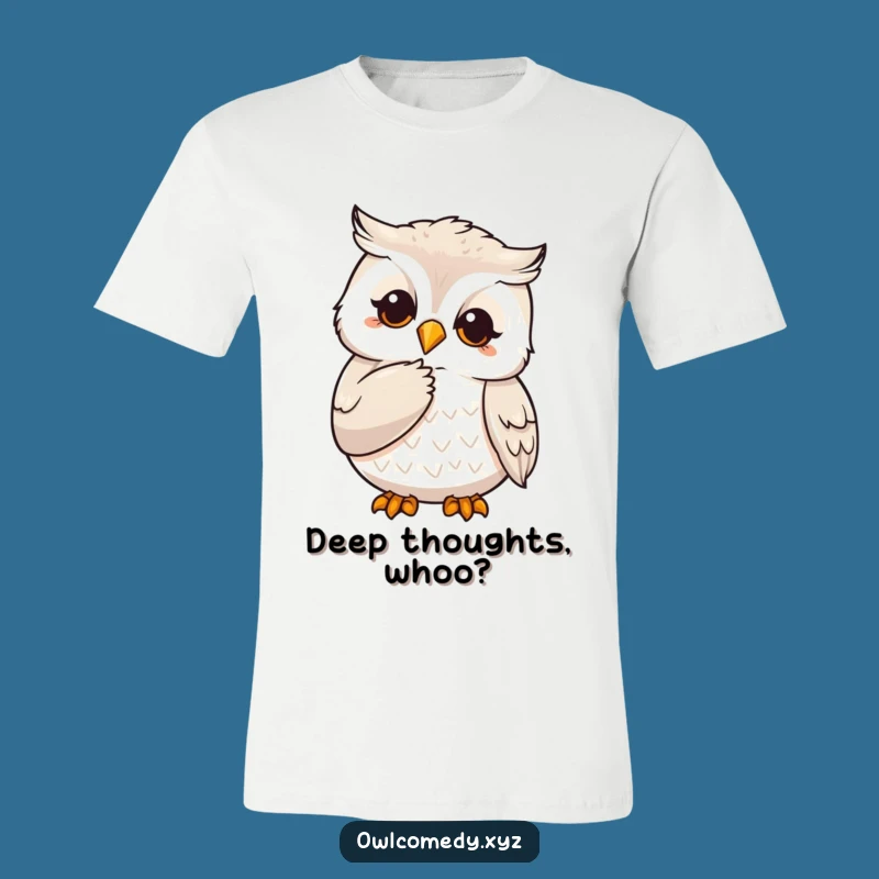 Funny Pondering Owl T-Shirt: Deep Thinker Style - Great Gift