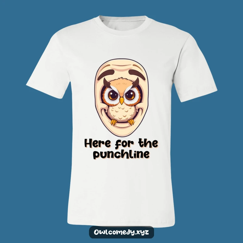 Funny Curious Owl Comedy Mask T-Shirt - A Hilarious & Witty Wearable Gift