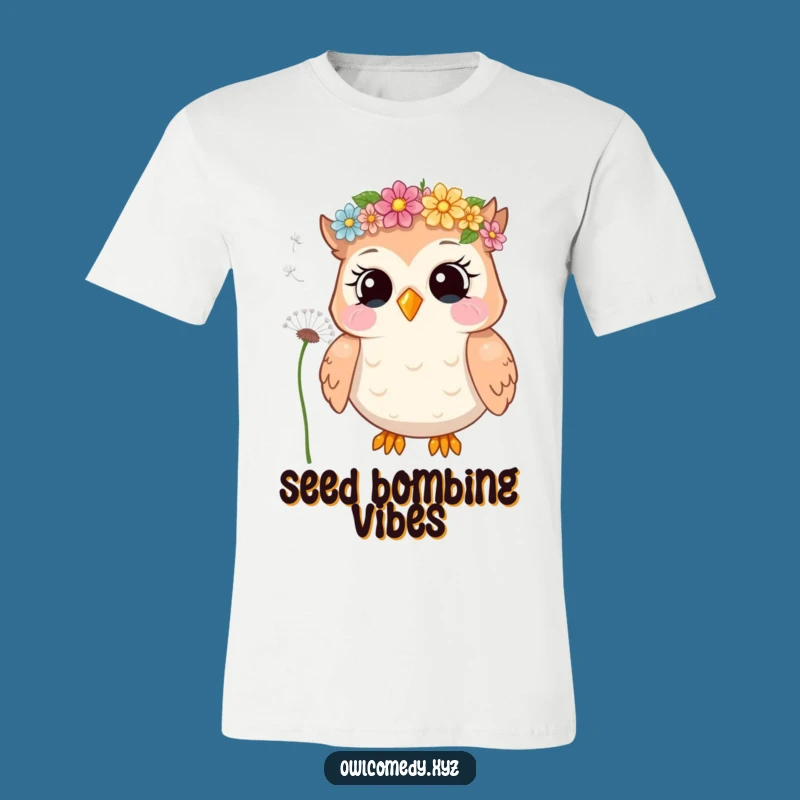Funny Giggling Owl Shirt with Flower Crown - Hilarious Gift for All