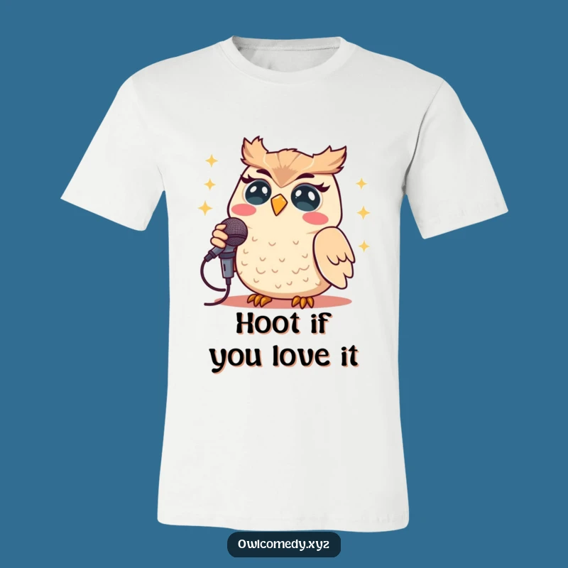 Funny Kawaii Owl Singing T-Shirt - Hilarious Performance Tee for Music Fans