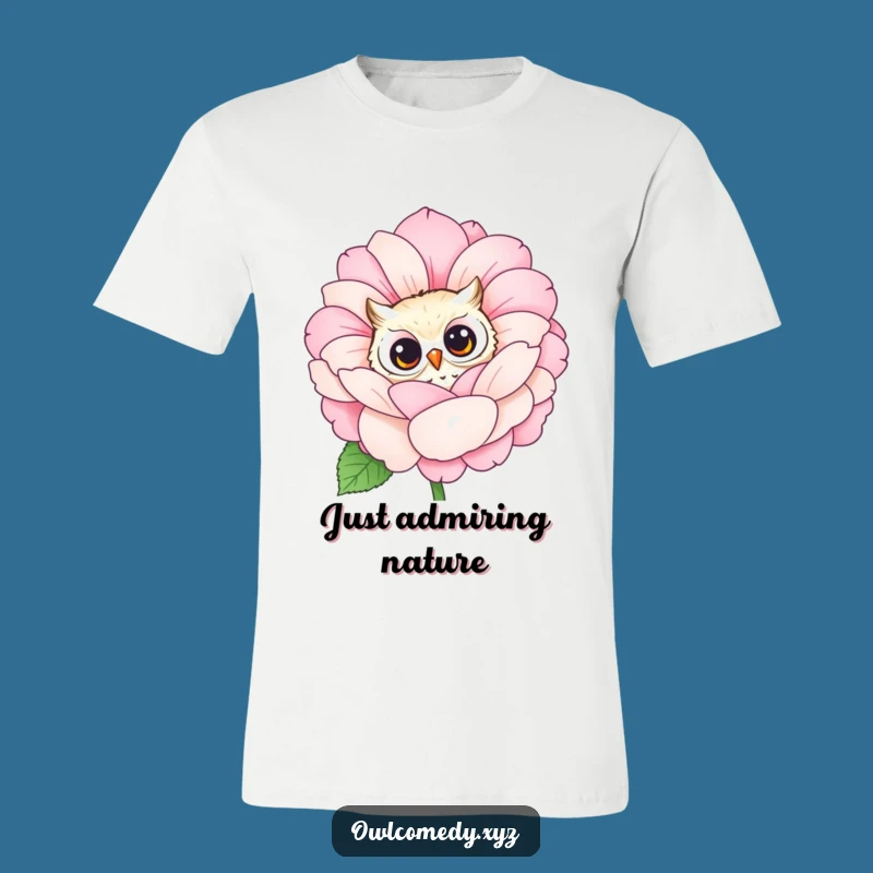 Funny Owl Flower T-Shirt: Curious & Charming Tee for All