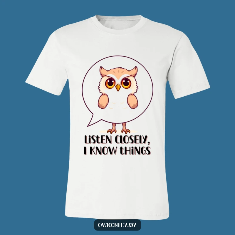 Funny Curious Owl T-Shirt: Peek-a-Boo Style - Comical Bird Lover Gift