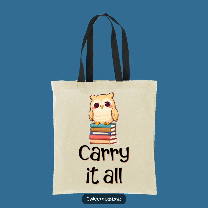 Funny Kawaii Owl Tote Bag - Carry Your Laughs & Books in Style